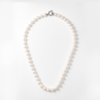 Collier or blanc & perles Akoya  