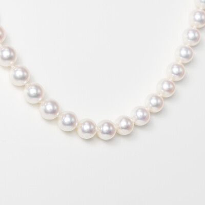 Collier or blanc & perles Akoya 