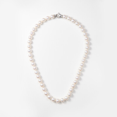 Collier or blanc & perles Akoya 