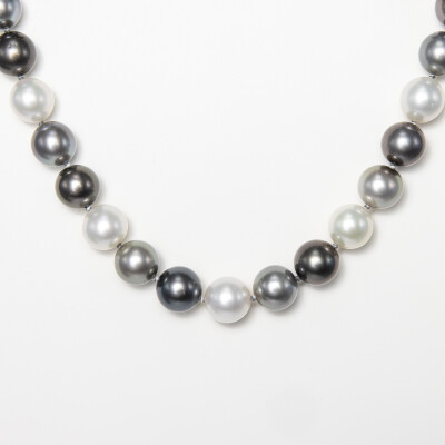 Collier or blanc & perles 