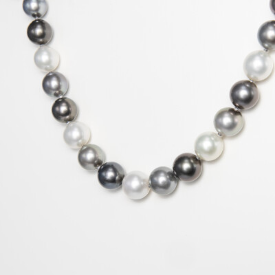Collier or blanc & perles 