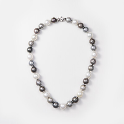 Collier or blanc & perles 