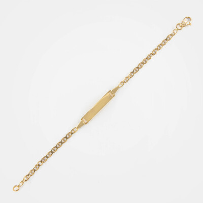 Gourmette or jaune maille marine