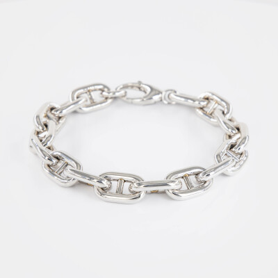Bracelet or blanc maille marine