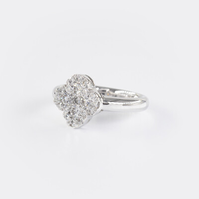 Bague Dame de Trèfle or blanc & diamants