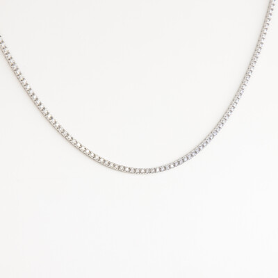 Collier Rivière or blanc & diamants