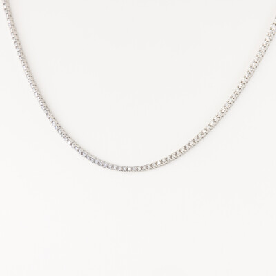 Collier Rivière or blanc & diamants