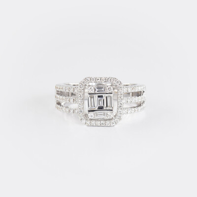 Bague Jazz or blanc & diamants