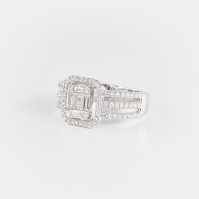 Bague Jazz or blanc & diamants