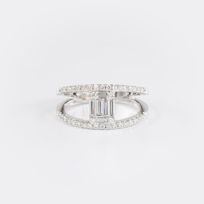Bague Jazz or blanc & diamants