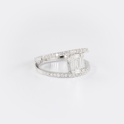 Bague Jazz or blanc & diamants