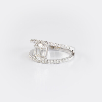 Bague Jazz or blanc & diamants
