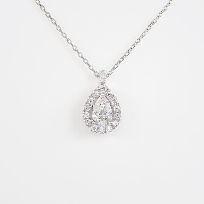 Collier Louis XV or blanc & diamants 
