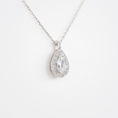 Collier Louis XV or blanc & diamants 