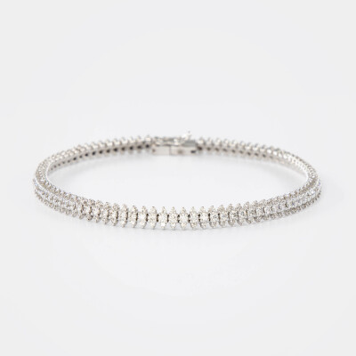 Bracelet Crépidante or blanc & diamants