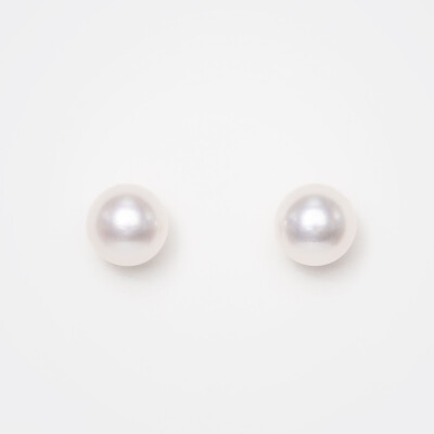 Puces or jaune & perles Akoya 