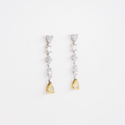 Boucles d'oreilles Versailles or blanc & diamants