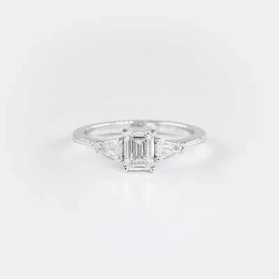 Bague or blanc & diamants 
