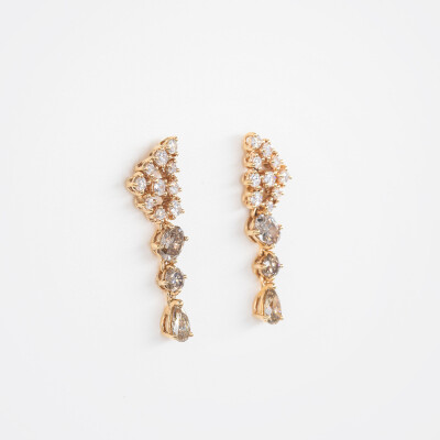 Boucles d'oreilles Automne or rose & diamants