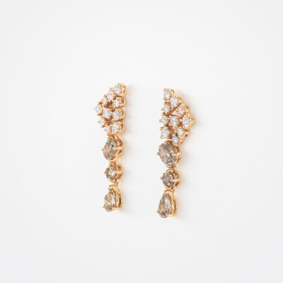Boucles d'oreilles Automne or rose & diamants