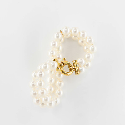 Bracelet or jaune & perles Akoya