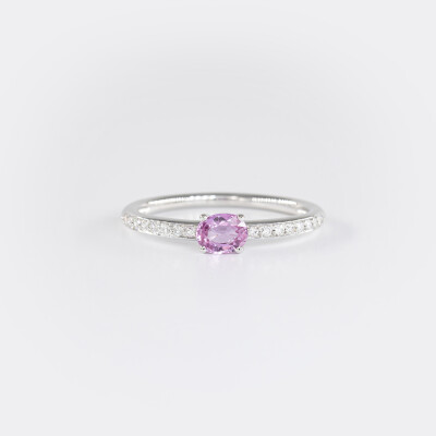 Bague Odette or blanc, saphir & diamants 