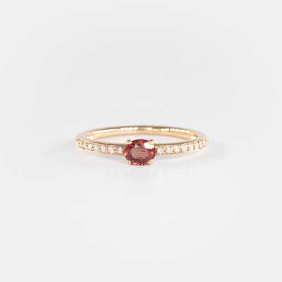Bague Odette or rose, saphir & diamants 