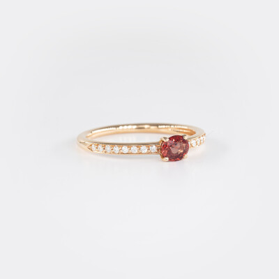 Bague Odette or rose, saphir & diamants