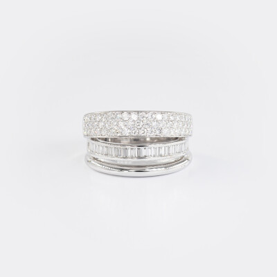 Bague Manhattan or blanc & diamants