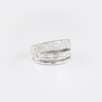 Bague Manhattan or blanc & diamants