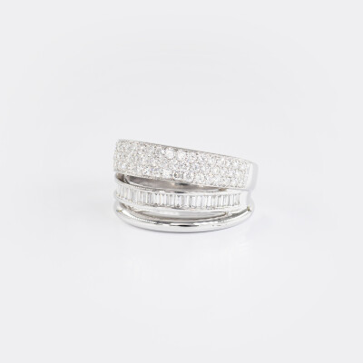 Bague Manhattan or blanc & diamants