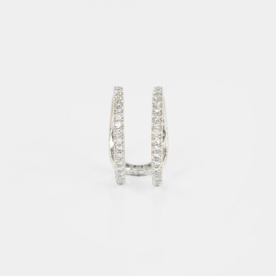 Earcuff Manhattan or blanc & diamants
