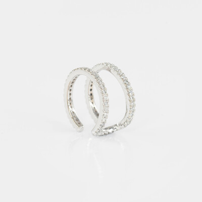 Earcuff Manhattan or blanc & diamants
