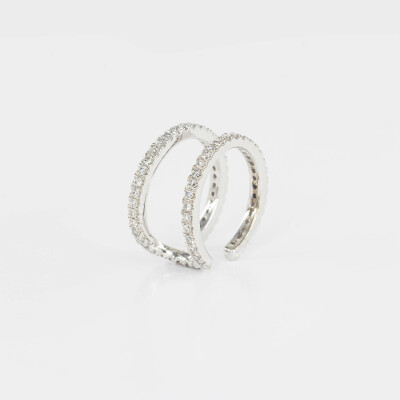Earcuff Manhattan or blanc & diamants