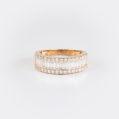 Bague New Crown or rose & diamants