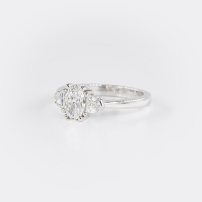 Bague or blanc & diamants 