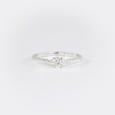 Bague or blanc & diamants 
