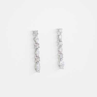 Boucles d'oreilles Babylone or blanc & diamants