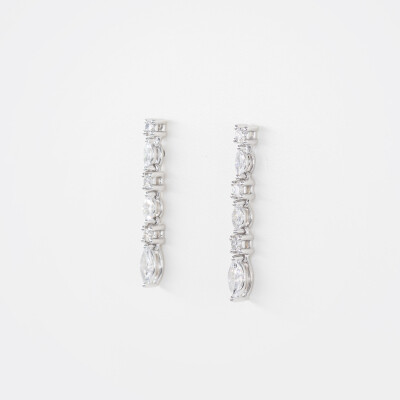 Boucles d'oreilles Babylone or blanc & diamants