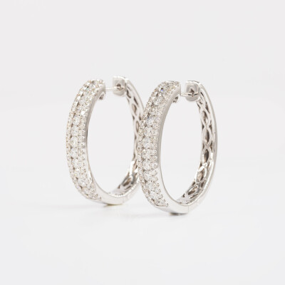 Créoles Chantilly or blanc & diamants