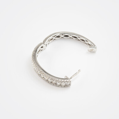 Créoles Chantilly or blanc & diamants