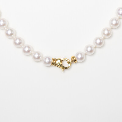 Collier or jaune & perles Akoya 