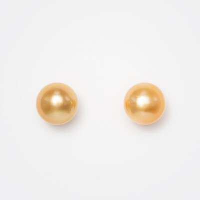 Puces or jaune & perles Gold 