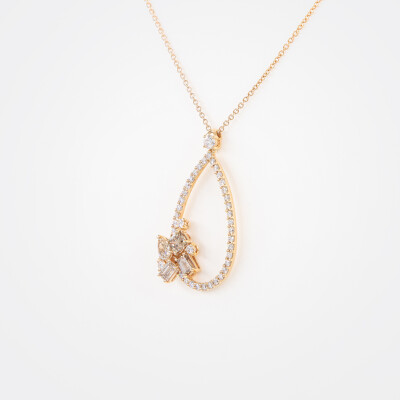 Collier Automne or rose & diamants 