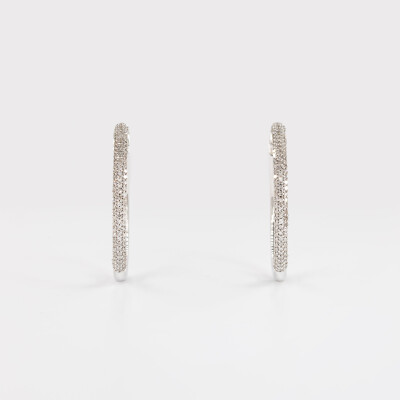Créoles Sparkles or blanc & diamants 
