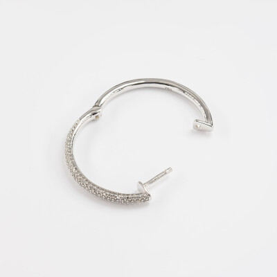 Créoles Sparkles or blanc & diamants