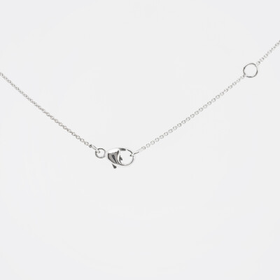 Collier Halo or blanc & diamants 