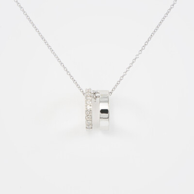 Collier Manhattan or blanc & diamants