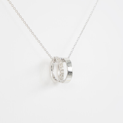 Collier Manhattan or blanc & diamants