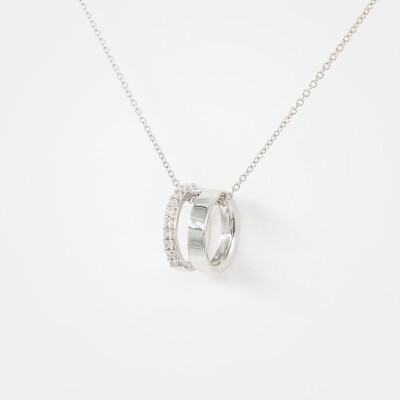 Collier Manhattan or blanc & diamants